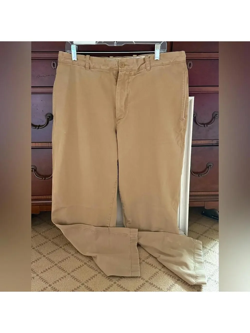 Vintage J. Creew Broken In Chino Relaxed Fit British Tan 35 x 32